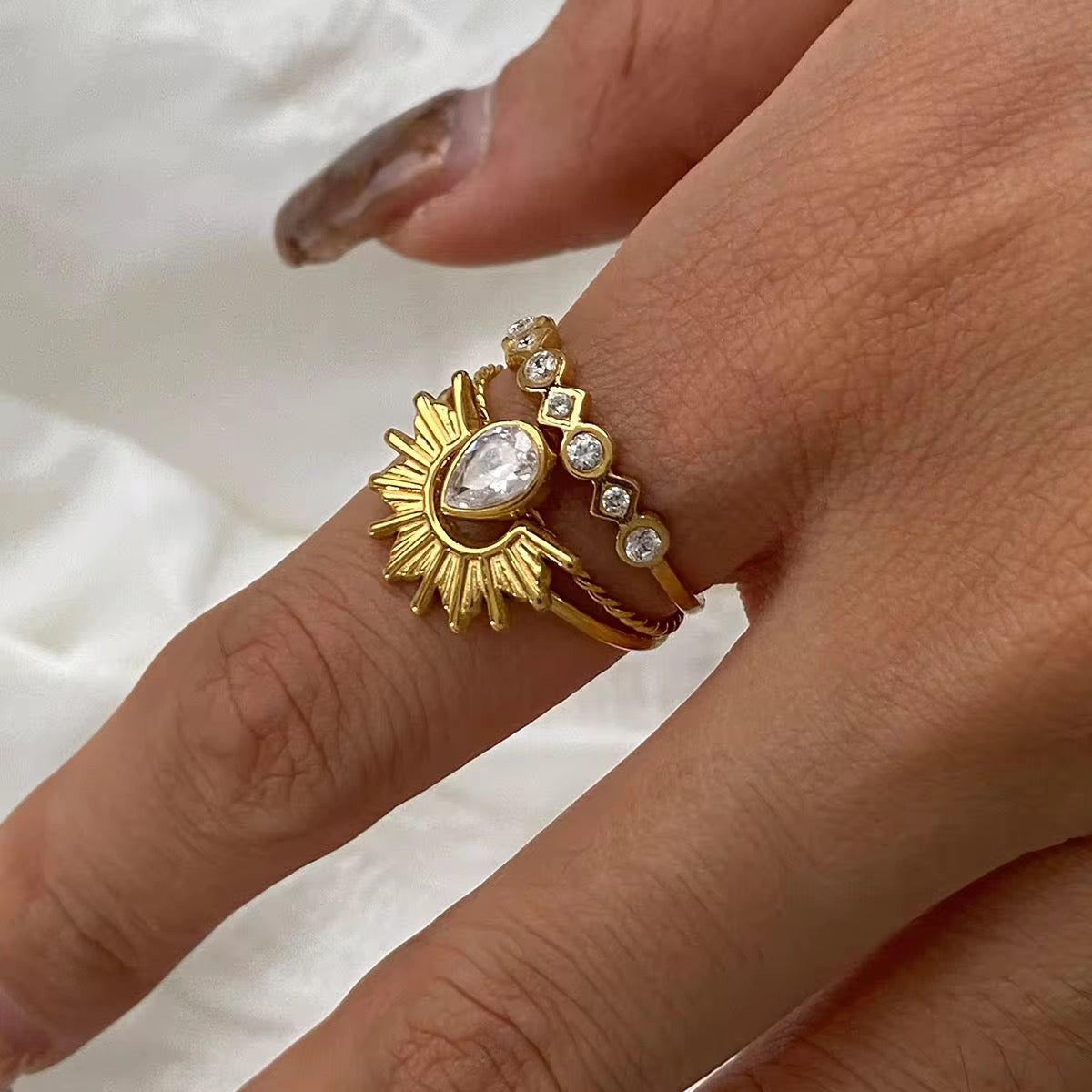 Sunshine 3 Ring Set-Size7/8