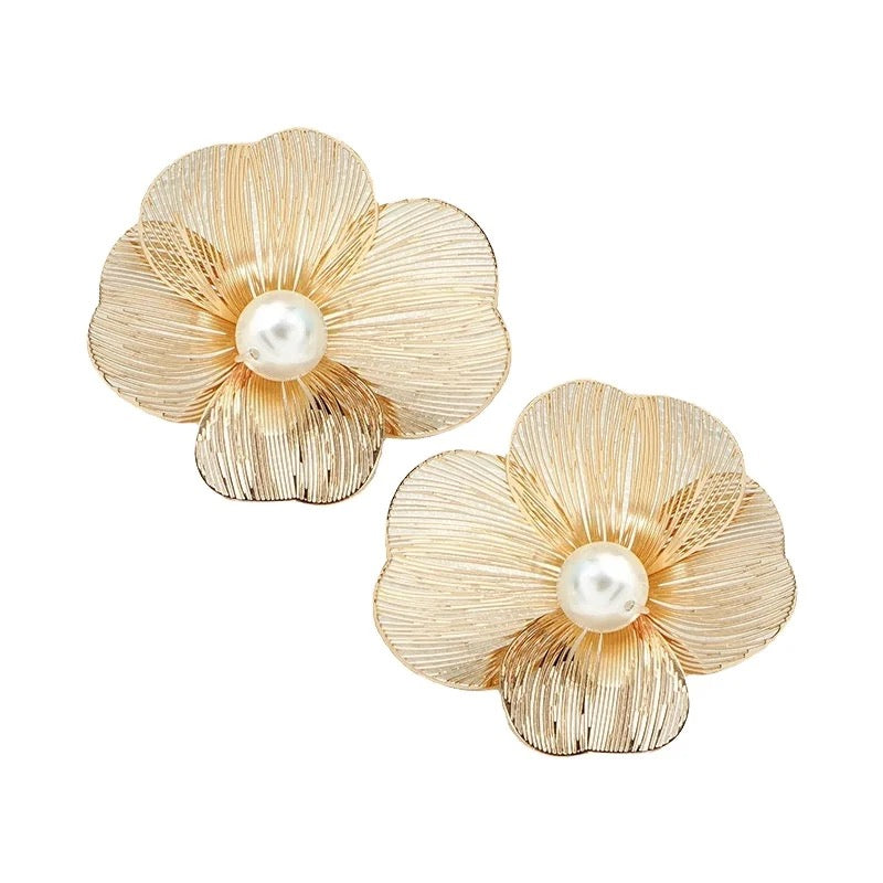 Mesh Flower Top Earrings