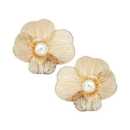 Mesh Flower Top Earrings