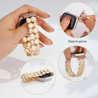 Matte Gold Apple Watch Stretchable Elastic Strap/ Belt