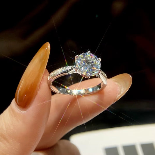 Pinched Solitaire Ring-Silver