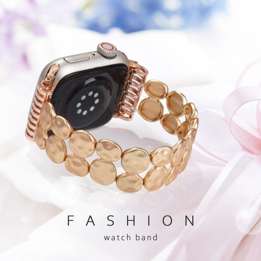 Matte Gold Apple Watch Stretchable Elastic Strap/ Belt