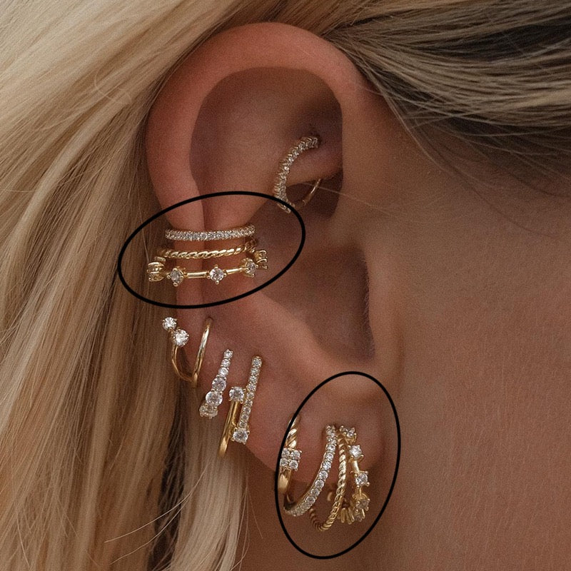 Triple Stack Luxe Earrings & Cuffs Set
