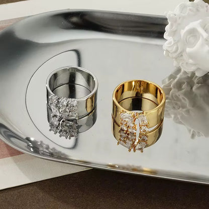 Sparkle Gap Ring-Gold