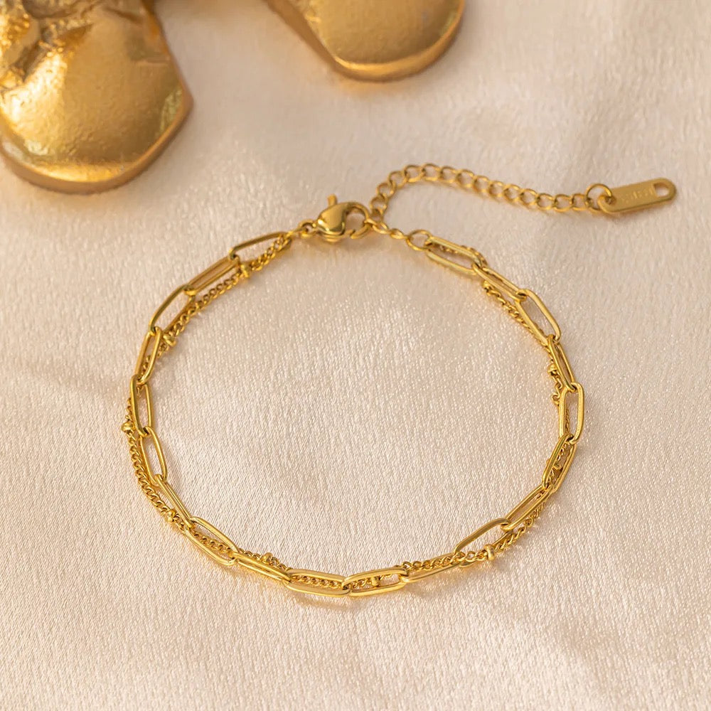 Double Layered SS Chain Bracelet