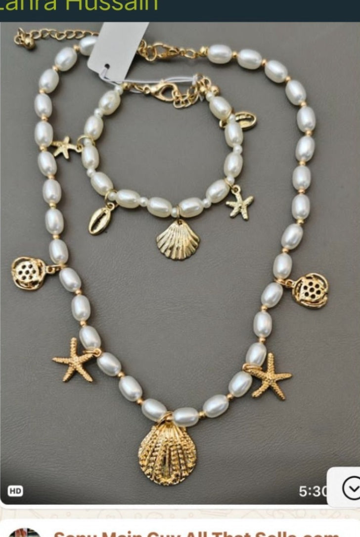 Pearl Shell Charm Necklace