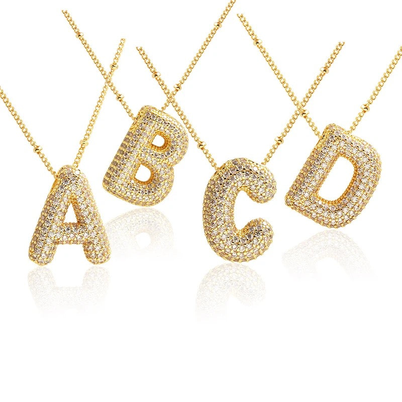 Studded Balloon Alphabets Necklace