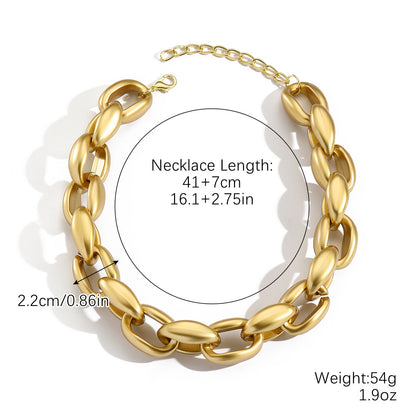 Statement Matte Chain Necklace-Gold & Silver