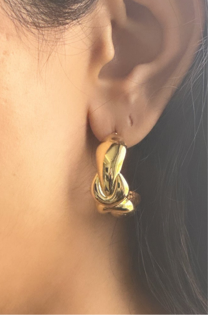 Solid Knot Hoop Earrings