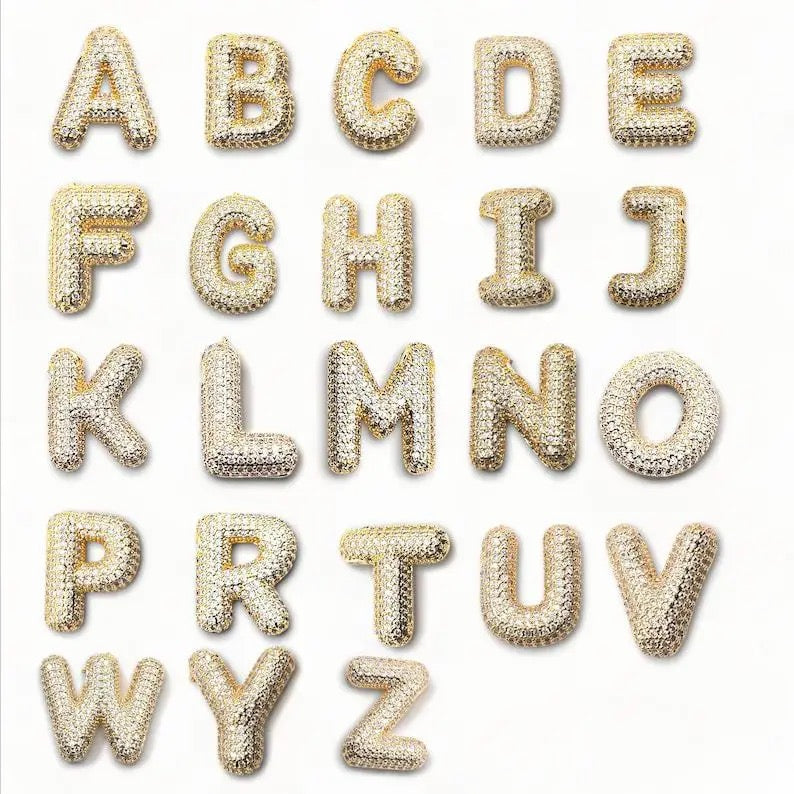 Studded Balloon Alphabets Necklace
