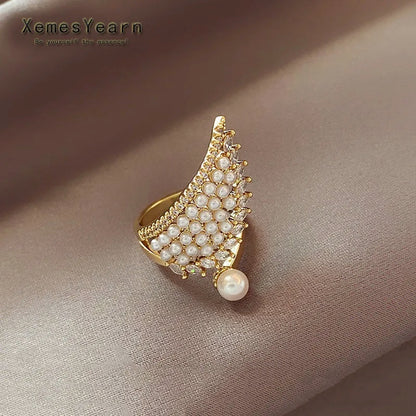 Pearl Feather Ring