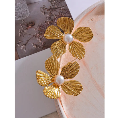 Sunflower Pearl Earrings