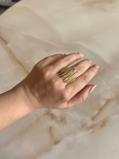 Stylish Gold Thorn Ring-Adjustable Gold & Silver