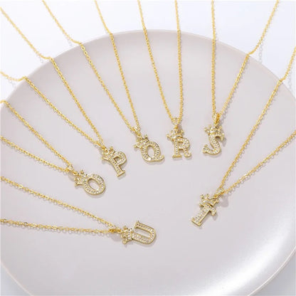 Small Princess Gold Alphabet Necklaces
