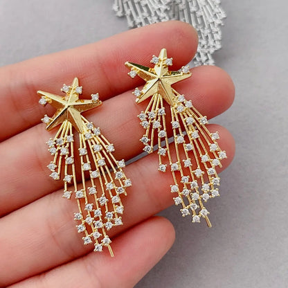 Shimmering Star Diamond Earrings
