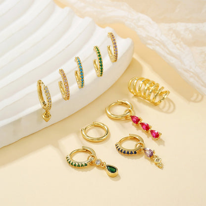 Luxe Rainbow Cuff & Earrings Set-Gold ()