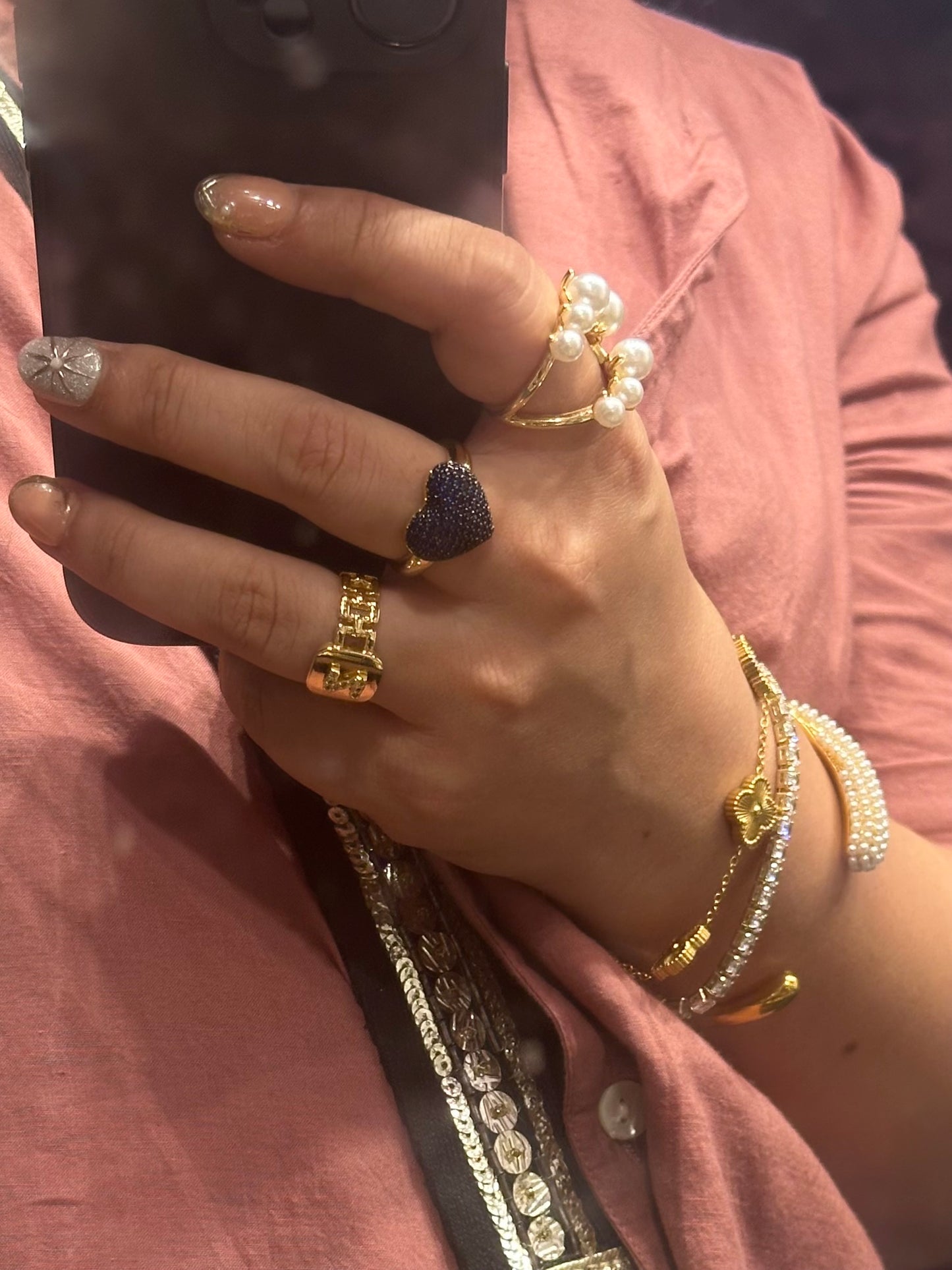 Heart Studded Ring - 5 colors