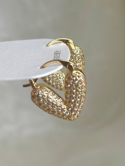 Studded Heart Bali Earrings