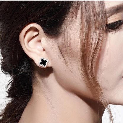 Studded Clover Double Sided Earrings-Reversible