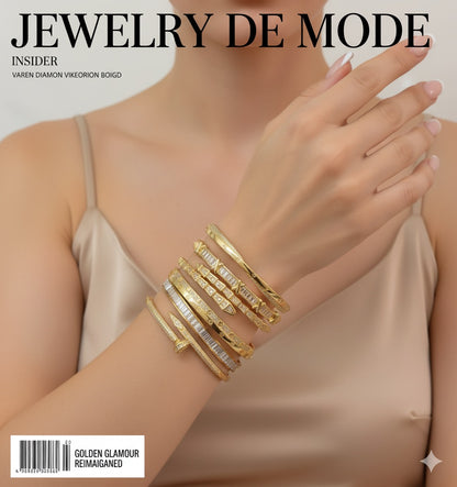 Nail Studded Bracelets-Silver & Gold Styles