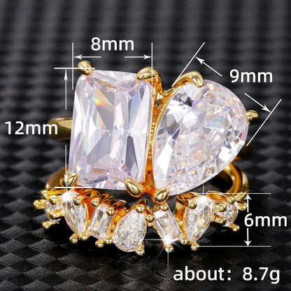 Duo Radiance Solitaire Ring 2 Pc Combo-Gold