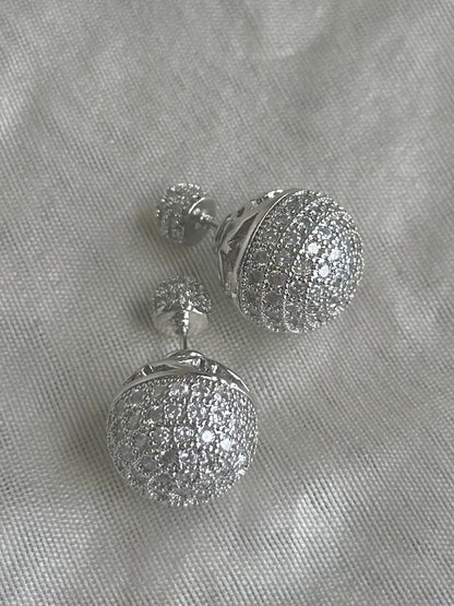 Studded Sandwich Earrings-Gold and Silver