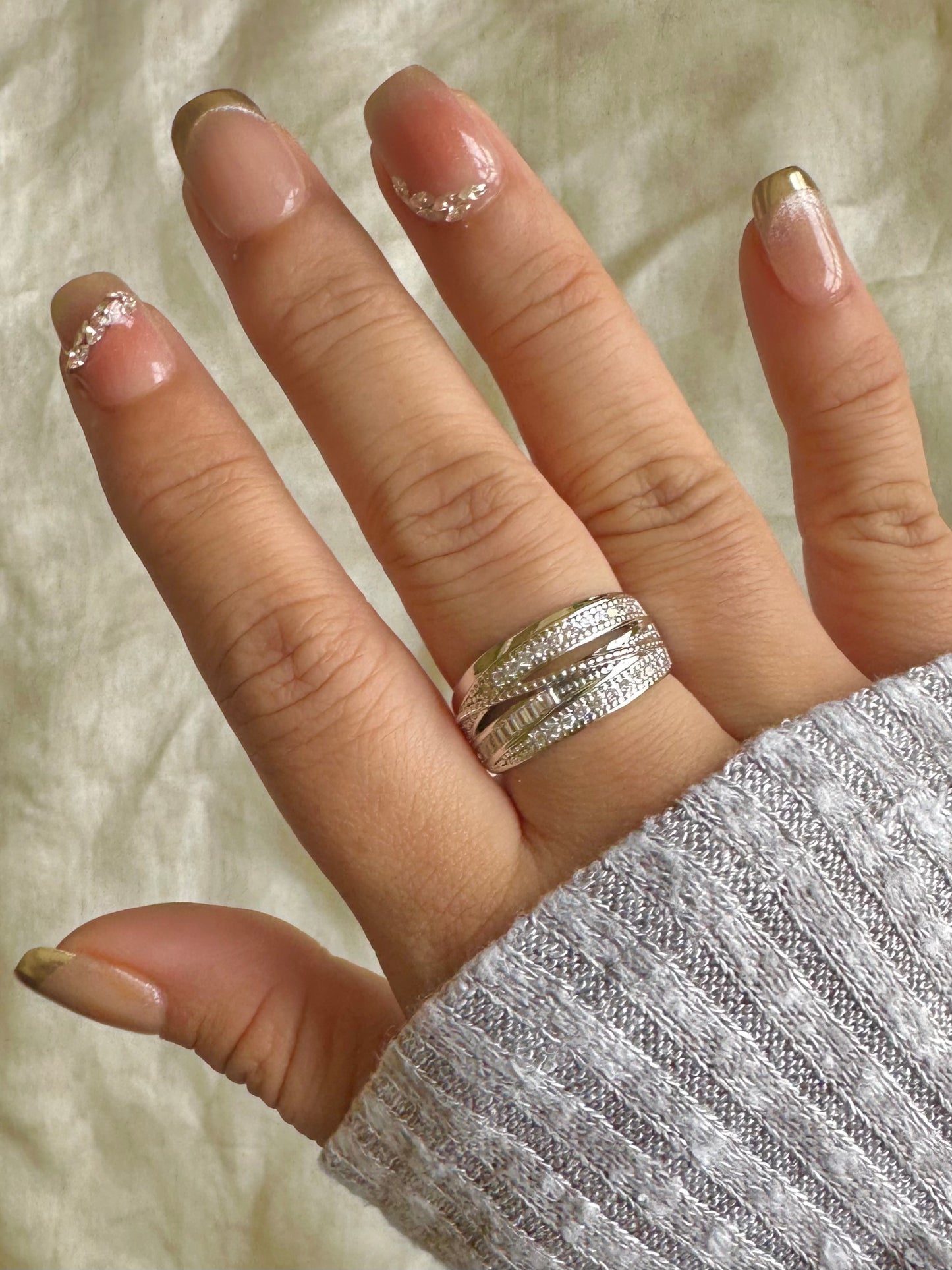 Silver Layered Ring