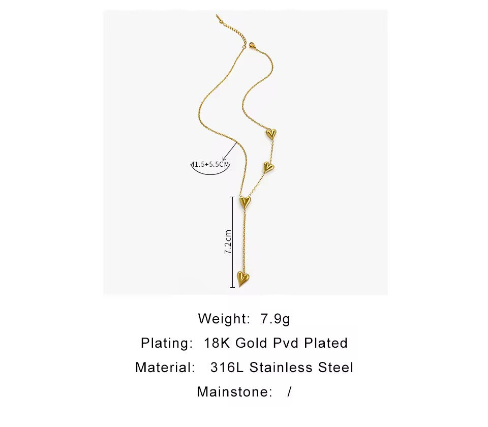 4 Tiny Hearts Petite Necklace