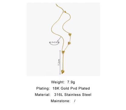 4 Tiny Hearts Petite Necklace