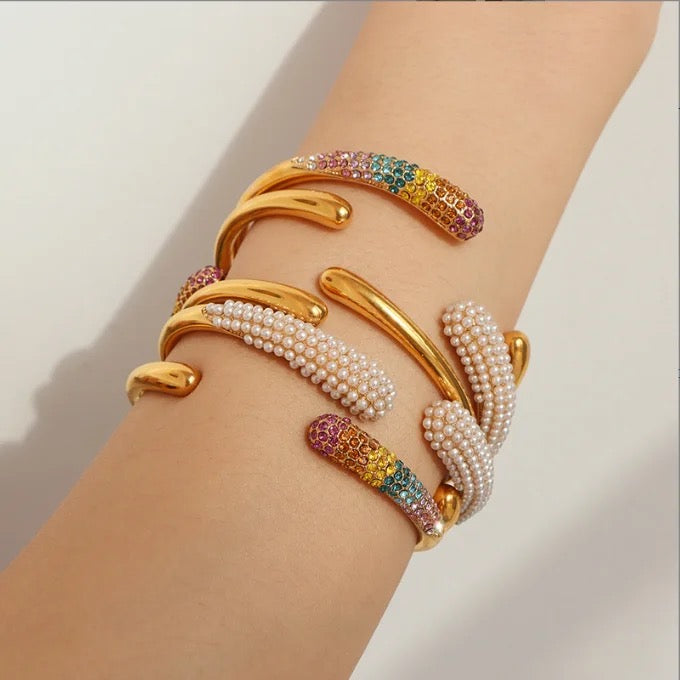Coma Studded Kada- Gold