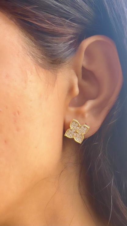 Flower & Clover Stud Earrings