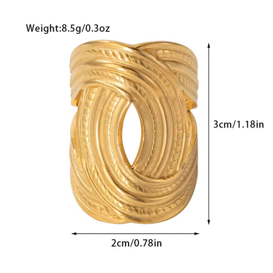 XO XL Egyptian Gold Ring