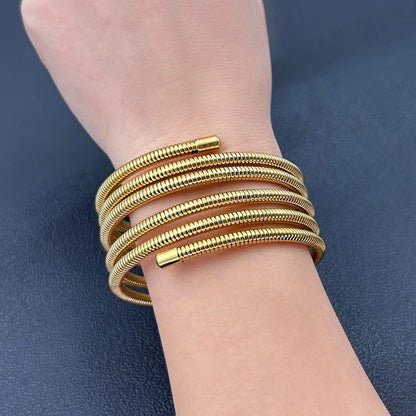 Stainless Steel Coil Bracelet-Large