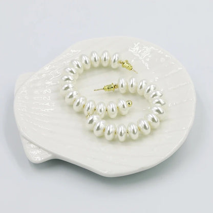 Large Pearl Hoops