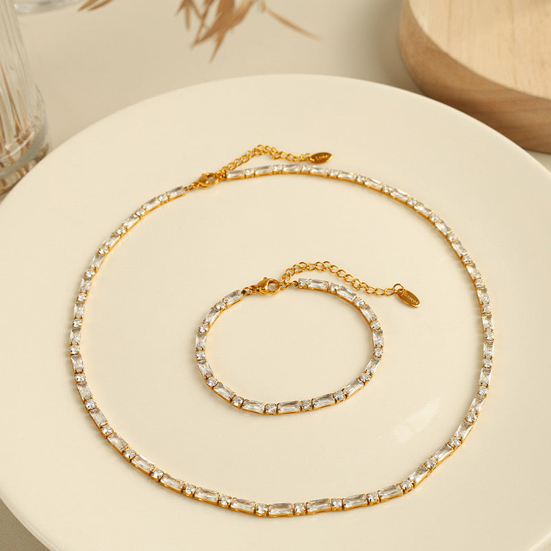 Baguette Premium Tennis Necklace