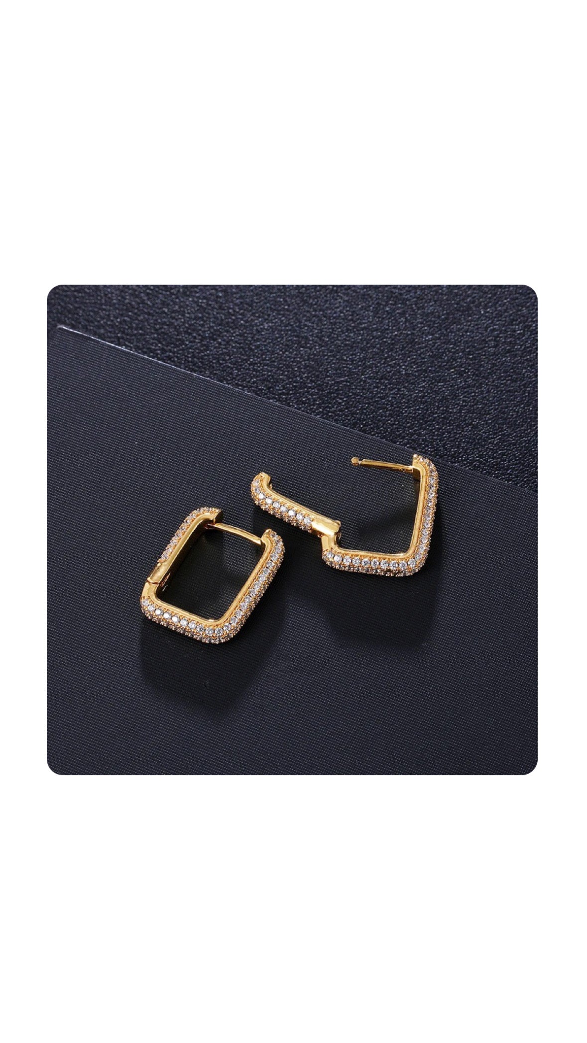 Studded Square Hoop Earrings-Medium and Mini Size