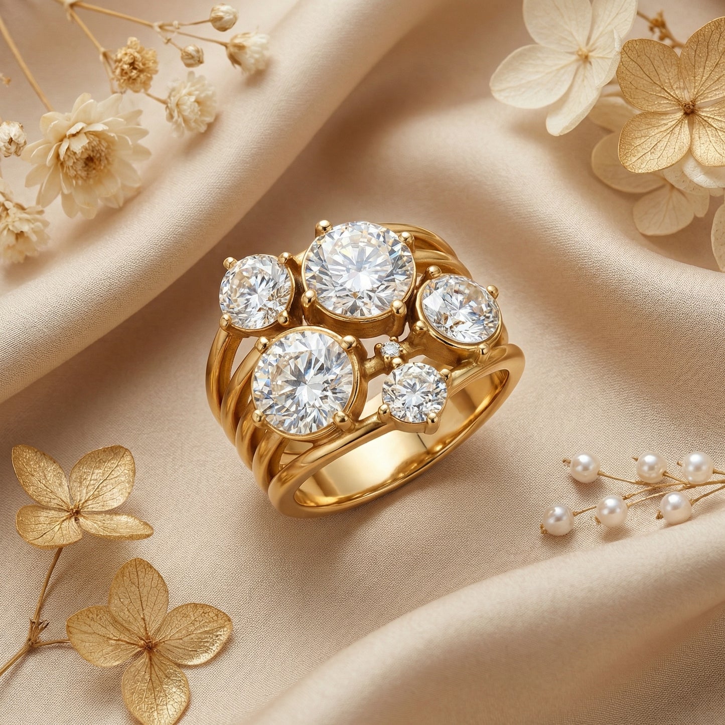 Heirloom Bloom Solitaire Ring-Gold