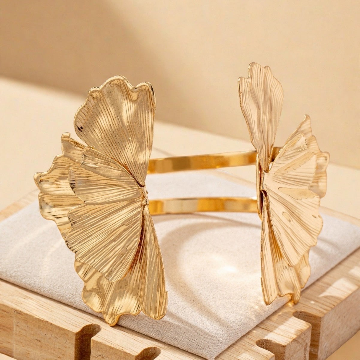 Flora Cuff Adjustable Bracelet-Gold