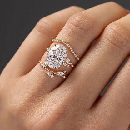 Soft Sparkle Solitaire Trio Ring 3 Pc Set