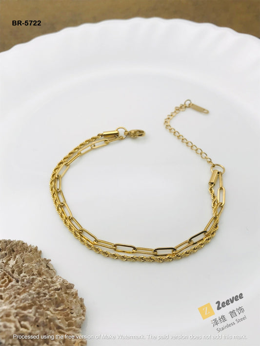 Double Layered SS Chain Bracelet