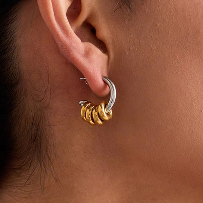 Ringed Mini SS Hoop Studs