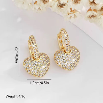 Studded Heart Bali Earrings-Gold & Silver