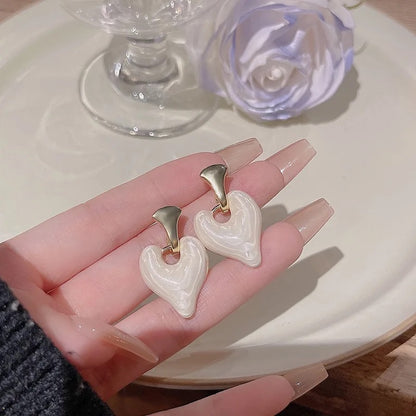 Enamel Heart Bali Earrings