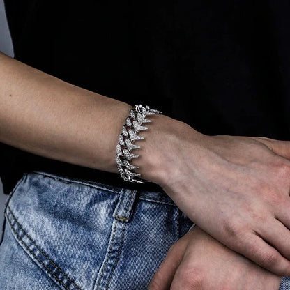 Iced Out Silver Unisex Bracelets-3 Types