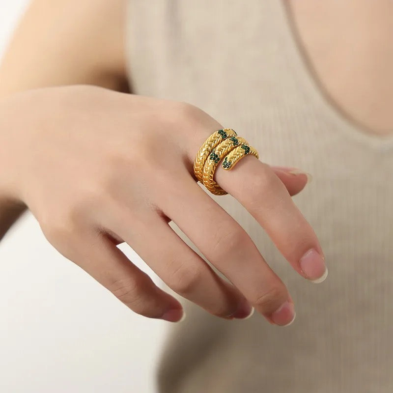 Studded Rope Statement Ring