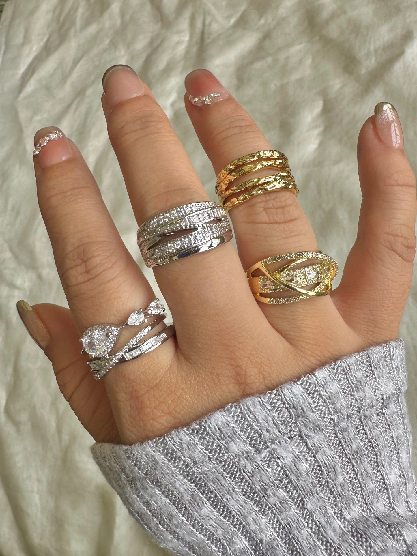 Three Drop Solitaire Ring