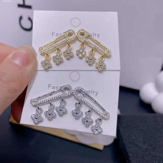 Clover Studded Safety Earrings