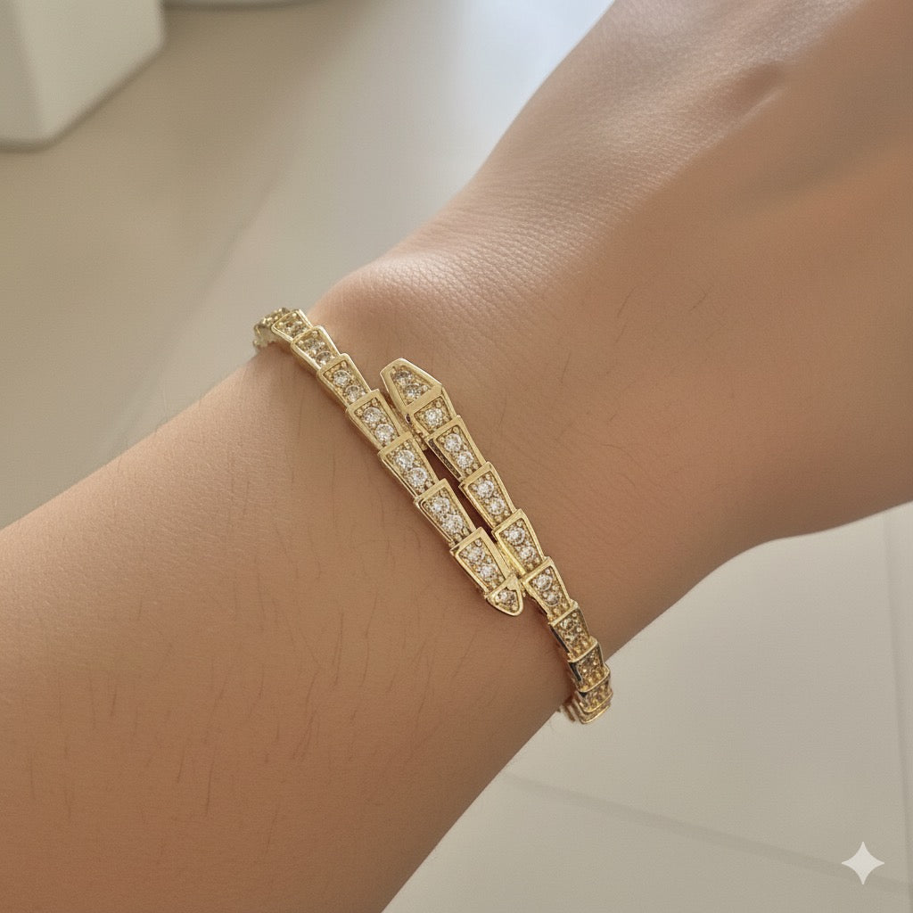 Studded Serpant kada Bracelet-Gold & Silver Option