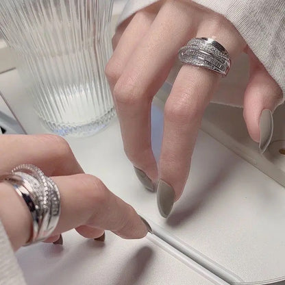 Silver Layered Ring