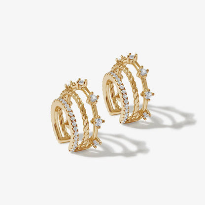Triple Stack Luxe Earrings & Cuffs Set